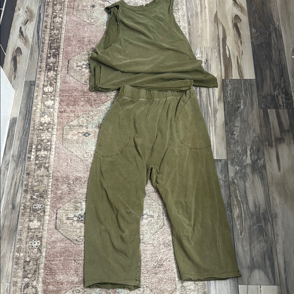 Free People Olive Green Jumpsuit